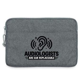 Audiologe, Audiologie, Sprachtherapeut, Ohrarzt, - Laptoptasche 13" - Grau meliert - Vorne