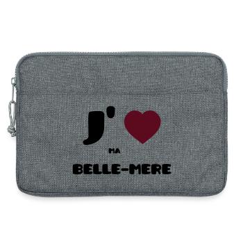 J'aime ma belle-mère (V) - Sacoche pour ordinateur portable 13 pouces - gris chiné - Devant