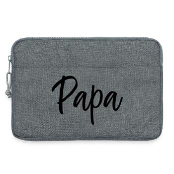 Papa Familie Eltern Liebe Typografie Geschenk - Laptoptasche 13" - Grau meliert - Vorne