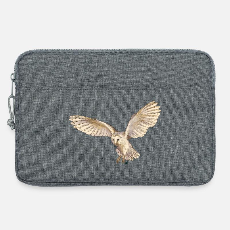 Wunderschöne Schleiereule im Flug - Laptoptasche 13" - Grau meliert