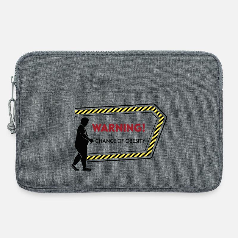 Warning: Obesity Caution Graphic - Laptop bag 13" - heather grey