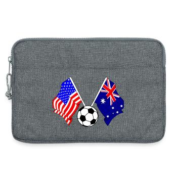 Football Australie vs États-Unis - Sacoche pour ordinateur portable 13 pouces - gris chiné - Devant
