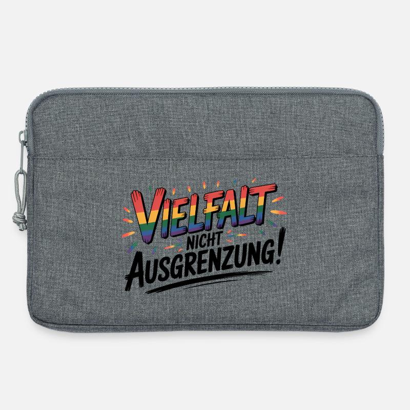 Vielfalt statt Ausgrenzung - Cool Pride Logo - Laptoptasche 13" - Grau meliert