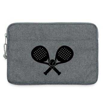 Padel_raquette_croises - Sacoche pour ordinateur portable 13 pouces - gris chiné - Devant