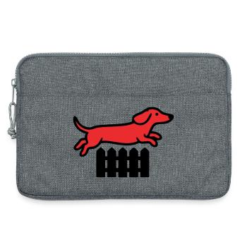 Dachshund Jump Fence Agility - Laptop bag 13" - heather grey - Front