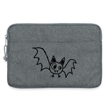Niedliche Halloween-Fledermaus im Kritzelstil - Laptoptasche 13" - Grau meliert - Vorne