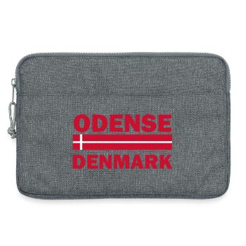 Odense, Dänemark Gestreifte Flagge - Laptoptasche 13" - Grau meliert - Vorne