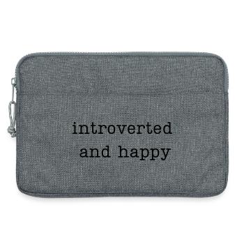 introverti et heureux - Sacoche pour ordinateur portable 13 pouces - gris chiné - Devant