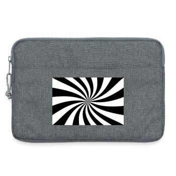Spirale Noir et Blanc hypnotique - Sacoche pour ordinateur portable 13 pouces - gris chiné - Devant