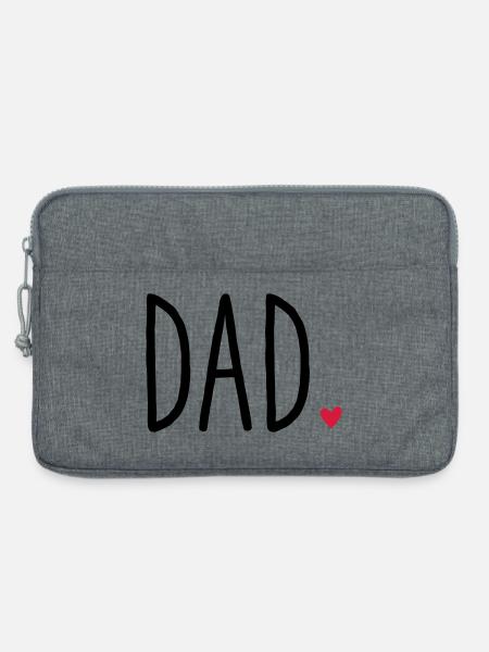 Dad Herz - Geschenk Vatertag Familie Kind Liebe - Laptoptasche 13" - Grau meliert