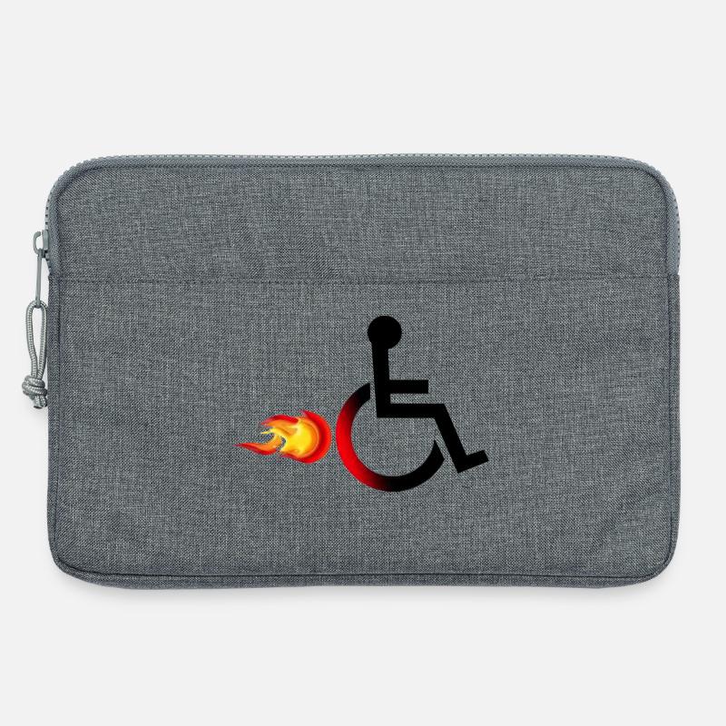 Rollstuhlfahrer mit Flammen # - Laptoptasche 13" - Grau meliert