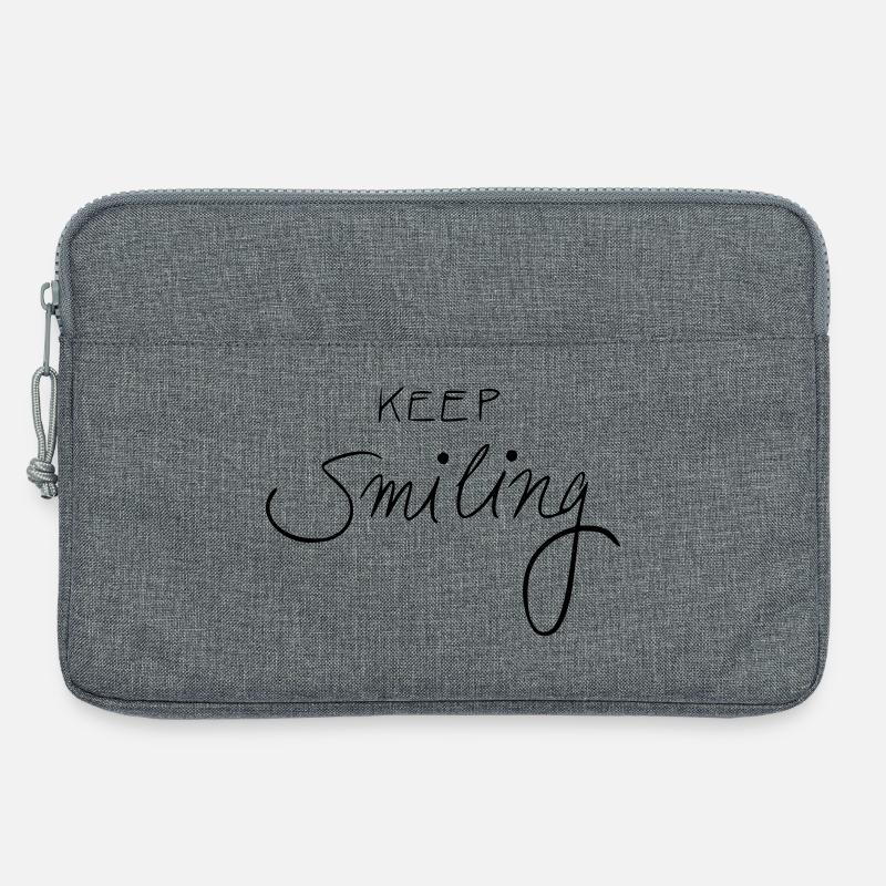 keep smiling - Laptop bag 13" - heather grey