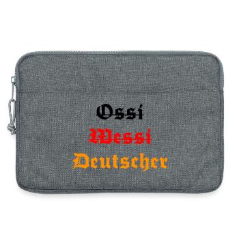 Ossi Wessi Mauer Weg Einheit Feiertag Deutschland - Laptoptasche 13" - Grau meliert - Vorne