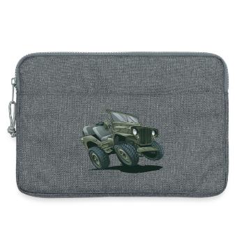 Willys MB Offroader 4x4 Millitary Oldtimer Us Army - Laptoptasche 13" - Grau meliert - Vorne