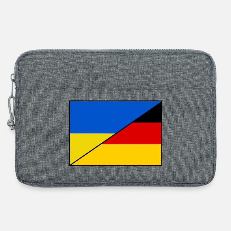 Ukraine Deutschland Flagge, Patch - Laptoptasche 13" - Grau meliert