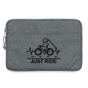 Fahrrad Rennrad Herzschlag Linien Tour Puls Gravel - Laptoptasche 13" - Grau meliert - Vorne