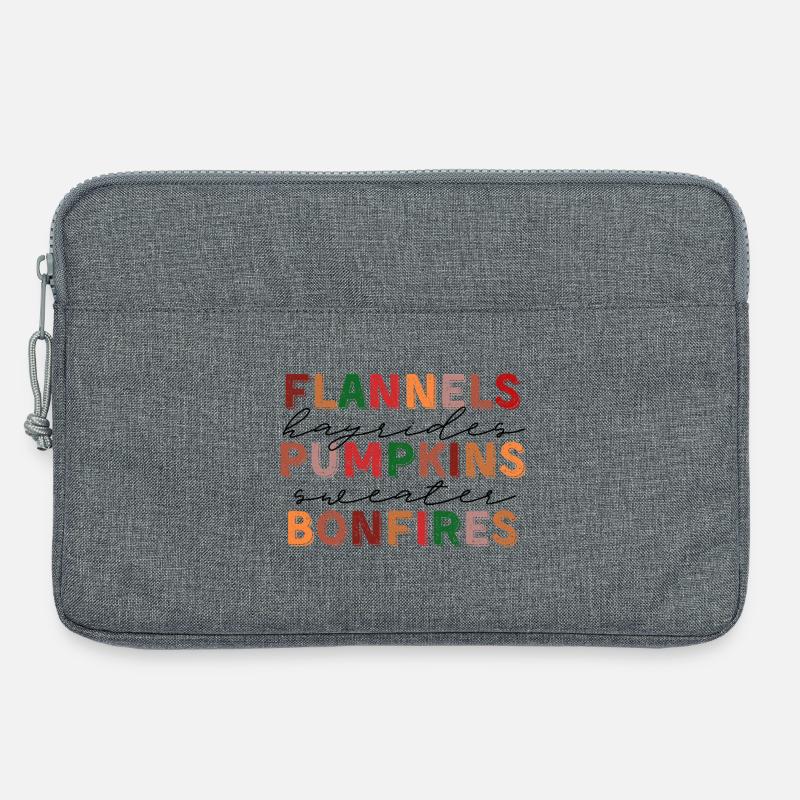 🍂 Flannels, Pumpkins & Bonfires – Fall Vibes  - Laptoptasche 13" - Grau meliert