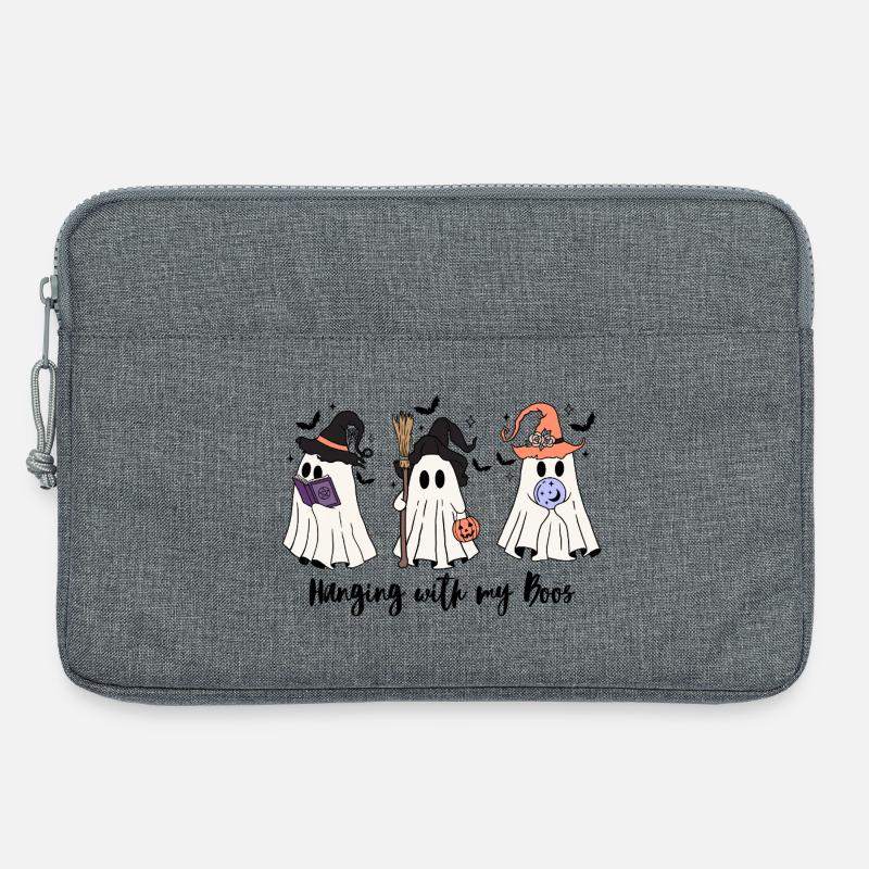 🧙 ♀️ Witchy Ghost Squad – Spooky & Cute 👻 - Laptop bag 13" - heather grey