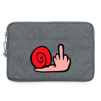 escargot majeur insulte branleur baise toi - Sacoche pour ordinateur portable 13 pouces - gris chiné - Devant