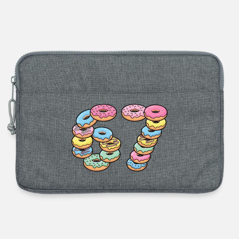 Pastel Donut Stack 67 Pattern - Laptop bag 13" - heather grey