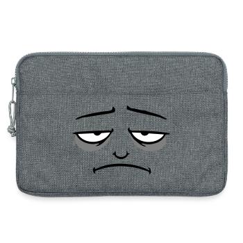 Grumpy sad disappointed face funny - Laptop bag 13" - heather grey - Front