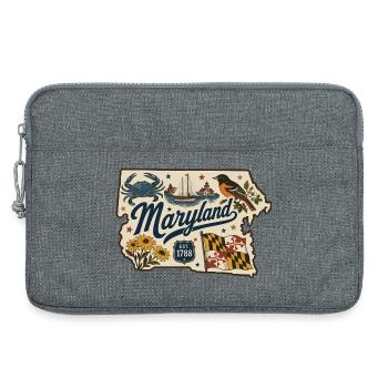 Maryland Vintage Staatsflagge & Krabbenaufkleber - Laptoptasche 13" - Grau meliert - Vorne