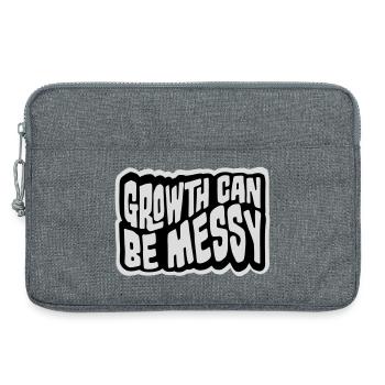 Growth Can Be Messy Persönlich Wachstum Zitat Logo - Laptoptasche 13" - Grau meliert - Vorne