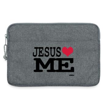 Jesus loves me - foi personnelle - Sacoche pour ordinateur portable 13 pouces - gris chiné - Devant