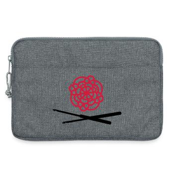 haekeln handarbeit hobby - Laptoptasche 13" - Grau meliert - Vorne