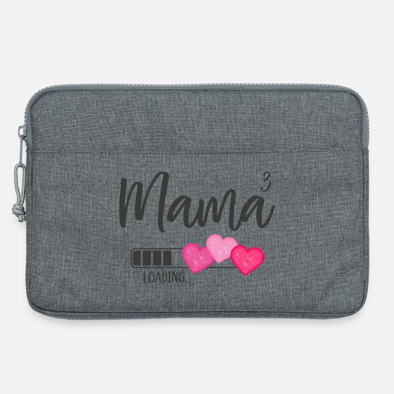Mama hoch 3 Drillingsmama Drillinge Loading Herz - Laptoptasche 13" - Grau meliert