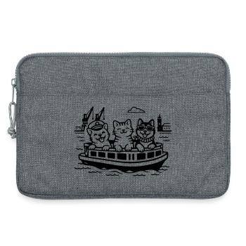 Croisière portuaire Cats Dogs Harbour Hambourg - Sacoche pour ordinateur portable 13 pouces - gris chiné - Devant