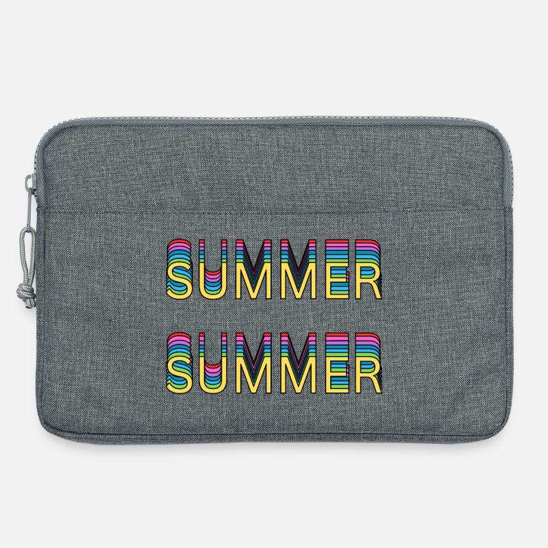 Sommer Regenbogen Schrift - Laptoptasche 13" - Grau meliert