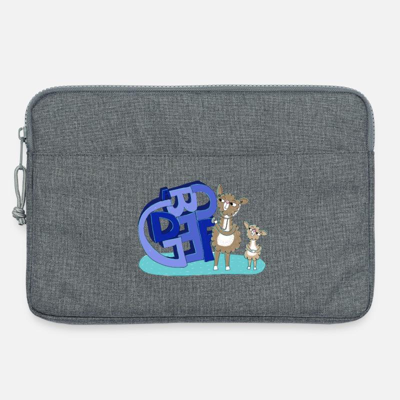 Doktor Lama mit blauen Buchstaben - Laptoptasche 13" - Grau meliert