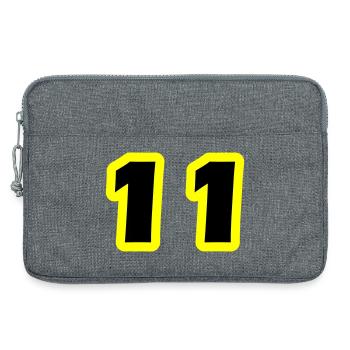 11 Symbole numérique - Sacoche pour ordinateur portable 13 pouces - gris chiné - Devant