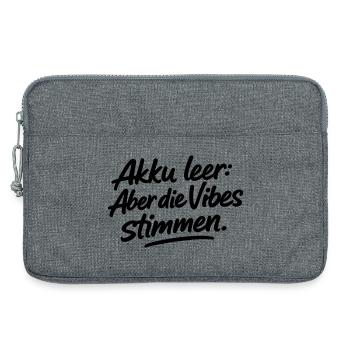 Akku leer: Aber die Vibes stimmen. - Laptoptasche 13" - Grau meliert - Vorne