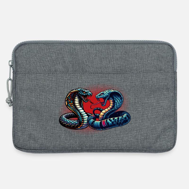 dynamisches und farbenfrohes Cobra-Schlangen Motiv - Laptoptasche 13" - Grau meliert
