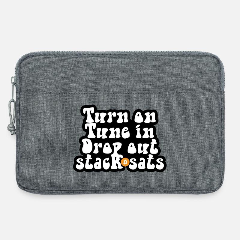 Bitcoin - Turn on Tune in Drop out Stack sats - Laptoptasche 13" - Grau meliert