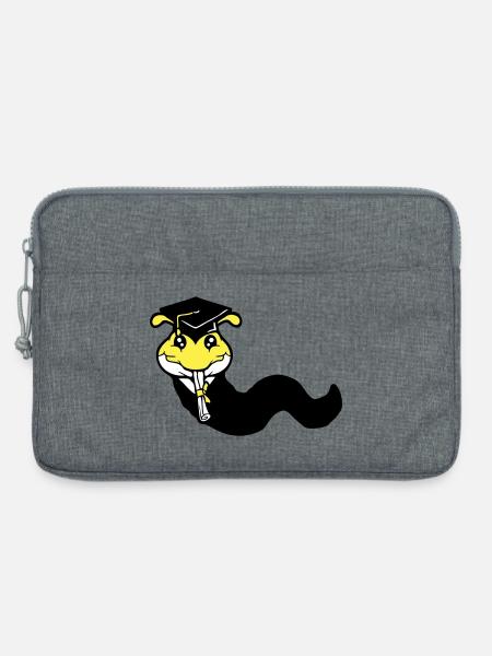 Raupe Schulabschluss Abitur bestanden College Wurm - Laptoptasche 13" - Grau meliert