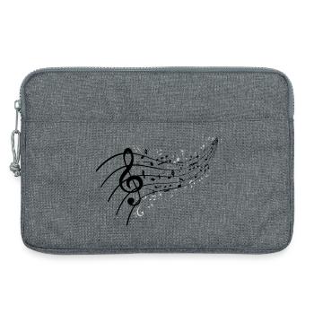 Black night with music knot - Laptop bag 13" - heather grey - Front