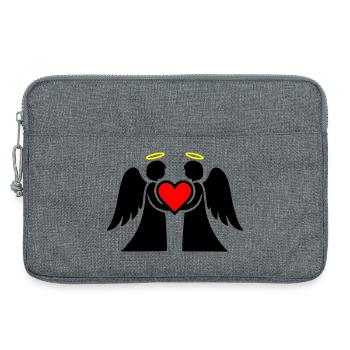 Angel couple with heart pictogram - Laptop bag 13" - heather grey - Front