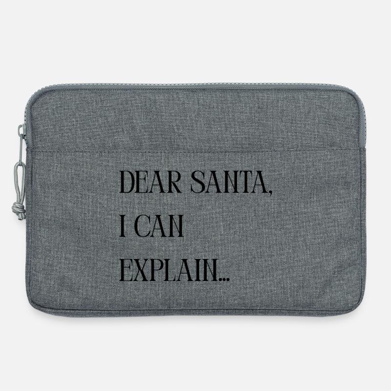 Titel Dear Santa I can explain – Lustiger Spruch - Laptoptasche 13" - Grau meliert
