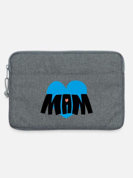Mom heart - Laptop bag 13" - heather grey