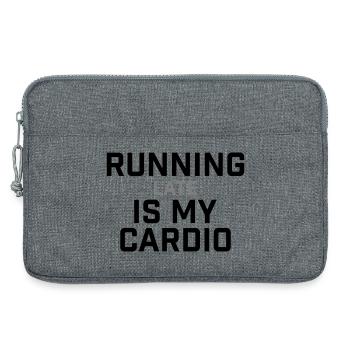 Courir en retard, c’est mon cardio qui le dit - Sacoche pour ordinateur portable 13 pouces - gris chiné - Devant