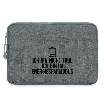 Energiesparmodus An Shirt | Lustiges Geschenk - Laptoptasche 13" - Grau meliert - Vorne