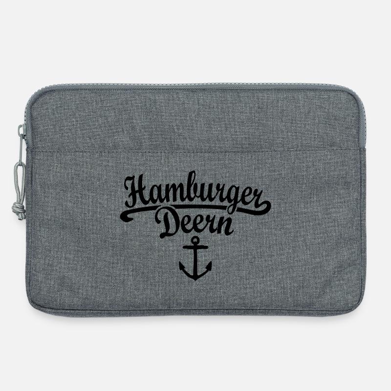 Hamburger Deern Klassik (Weiß) Hamburg - Laptoptasche 13" - Grau meliert