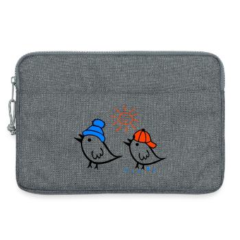 Spatz, Sonne, Frühling - Laptoptasche 13" - Grau meliert - Vorne