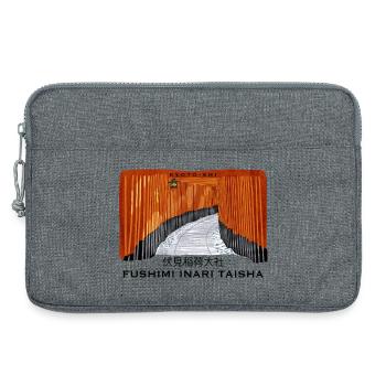 Japon, Kyoto, Fushimi Inari Taisha Torii Dessin - Sacoche pour ordinateur portable 13 pouces - gris chiné - Devant