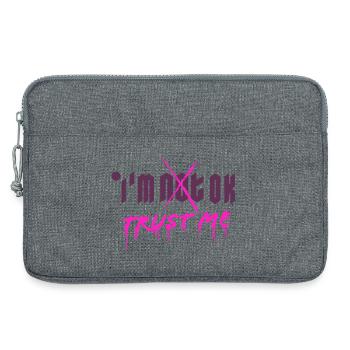 I'm OK. Trust me. (pink) - Laptoptasche 13" - Grau meliert - Vorne