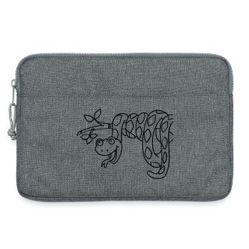 Ausmalbild Schlange Kawaii Handillustriert - Laptoptasche 13" - Grau meliert - Vorne
