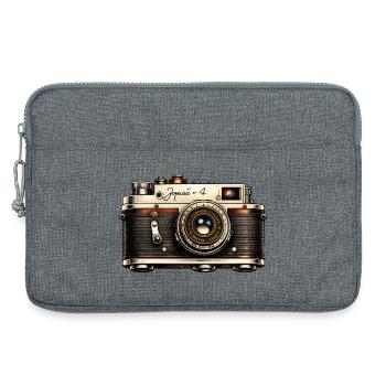 Vintage Camera Illustration Tee - Laptop bag 13" - heather grey - Front